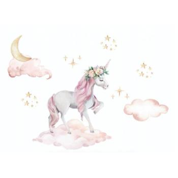 Fairytale XXL egyszarvú falmatrica lányoknak kép