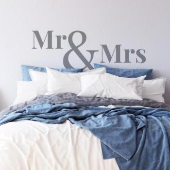 Dekoratív, Mr&Mrs feliratú matrica kép