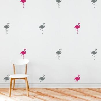 Flamingó motívumú matrica készlet - 16 db kép