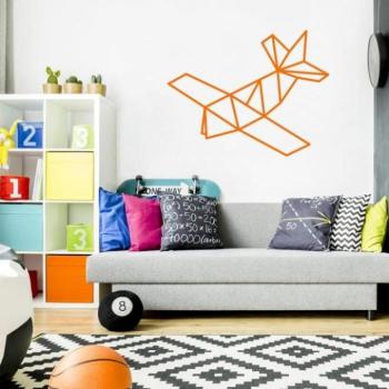 Origami stílusú falmatrica, repülőgép motívummal kép