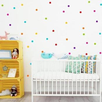Színes golyókból álló, 3,5 cm átmérőjű, matrica készlet - 224 db kép