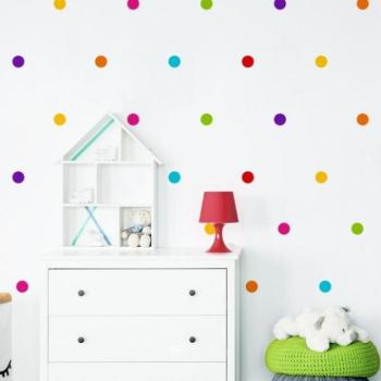 Színes golyókból álló, 5,5 cm átmérőjű, matrica készlet - 133 db kép