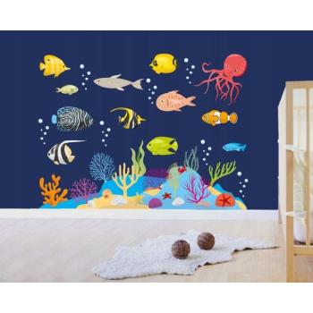 Fali matricák víz alatti világ nyomattal, 100 cm x 75 cm kép