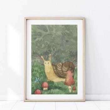 Dekoratív plakát, csigával kép