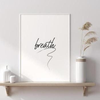 Fehér poszter, Breath felirattal kép