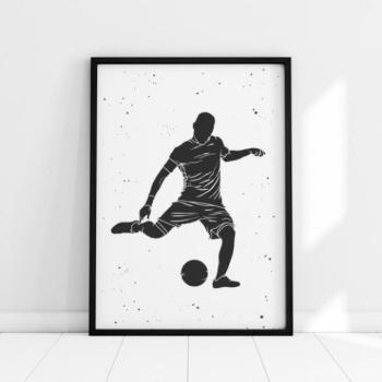 Fehér poszter futballista motívummal kép