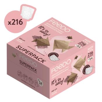 FEEDO Egyszer használatos MIDI pelenkák (4-9 kg), 216 db, havi készlet