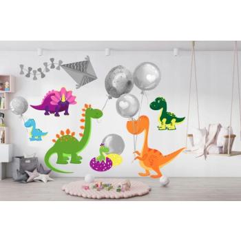 Gyerek falmatrica Vidám dinoszauruszok 60 x 120 cm kép