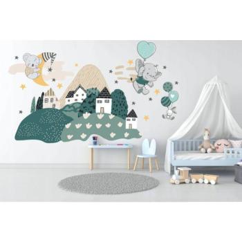 Gyerek falmatrica Vidám elefánt 100 x 200 cm kép