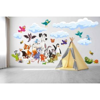 Gyerek falmatrica Vidám kisállatok 60 x 120 cm kép