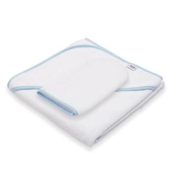 Gyerek frottír törölköző kapucnival New Baby BASIC 80x80 fehér-kék kép