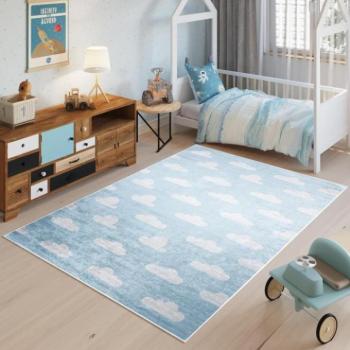 Kék szőnyeg, felhőkkel, gyerekeknek kép