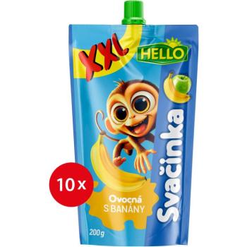 HELLO XXL tasakos gyümölcspüré - banán, 10×200 g kép