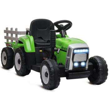 HOMCOM Elektromos gyerekautó, gyerek traktor, szülői távirányítóval, max. 6 km/h sebesség; zöld-fekete kép