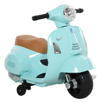 HOMCOM Elektromos gyerekmotor vespa, LED fénnyel, hanggal, 18-36 hónapos korú, türkiz kép