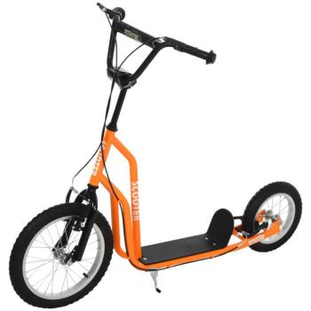 HOMCOM Gyerek roller, kick roller, city roller, kickboard pneumatikus gumikkal, narancssárga kép