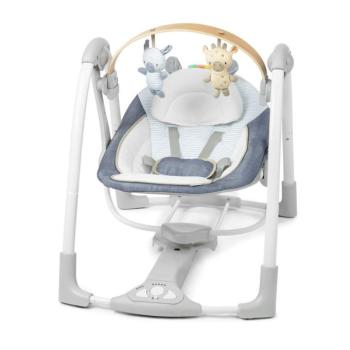 INGENUITY kabrió hinta dallamdal Swing 'n Go Chambray 0m+ 9kg-ig kép
