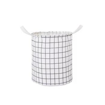 Játék vagy szennyeskosár, fehér színben, rácsmintával kép