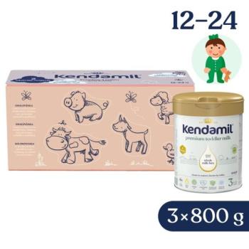 Kendamil Premium 3 HMO+, 2,4 kg (3× 800 g), kreatív csomagolás ajándékkal kép