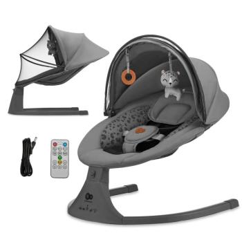 KINDERKRAFT Hintaágy zenével 2 az 1-ben Lumi, 9 kg-ig, Prémium Sötétszürke kép