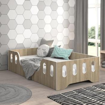 LAKI Gyerekágy leesésgátlóval sonoma tölgyfa 160 x 80 cm kép