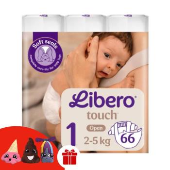 Libero Touch Nadrágpelenka 2-5kg Newborn 1 (66db) + Ajándék 3 db Ujjbáb kép
