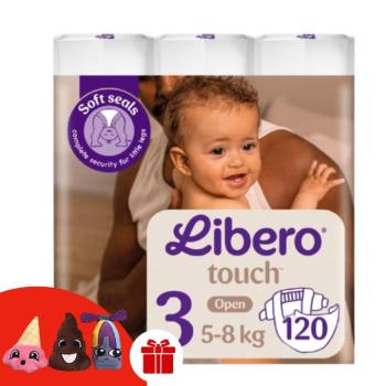 Libero Touch Nadrágpelenka 5-8kg Midi 3 (120db) + Ajándék 3 db Ujjbáb kép