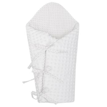 Luxusos fűzős pólya Minky New Baby fehér 75x75 cm kép