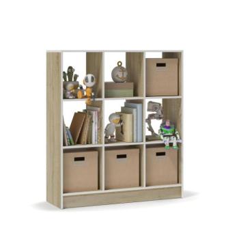 Montessori tölgyfa gyerek polc 9 játékoknak és könyveknek kép
