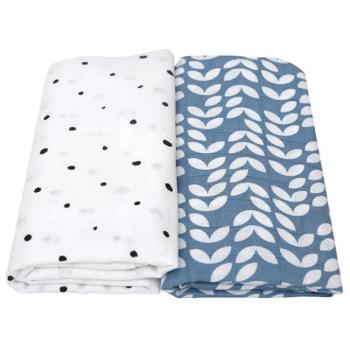 MOTHERHOOD Pamut muszlin takaró és pólya Premium 2 db Blue Classics 100x120 kép