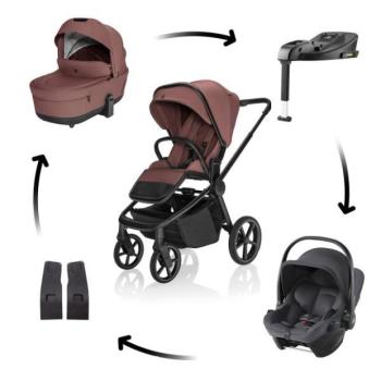 Move Cross 5X babakocsi + Baby-Safe Core autósülés + Baby-Safe Core alap, Amber Brown kép
