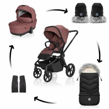 Move Cross 5X babakocsi szett + Fluffy Combi bundazsák + Fluffy 2 kesztyű, Amber Brown kép
