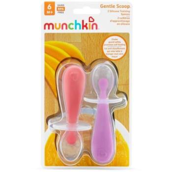Munchkin szilikon kanál, 2 db, rózsaszín/lila kép