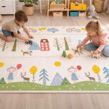 Oktatási kétoldalas összecsukható habszivacs szőnyeg 150x200cm mackófák kép