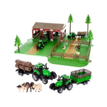Farm állatokkal és traktorokkal kép
