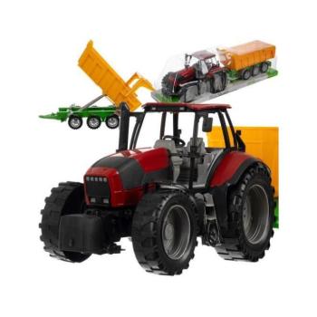 Nagy traktor meghajtással és pótkocsival kép