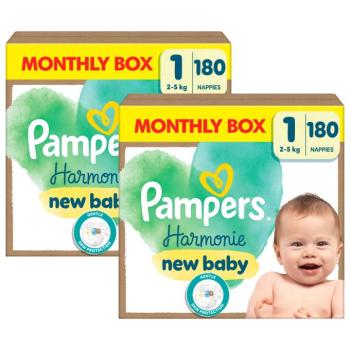 Pampers Harmonie havi Pelenkacsomag 2-5kg Newborn 1 (2x180db) kép