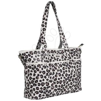 Pelenkázótáska babakocsihoz Madrid Bag Leopard Clay Beaba pelenkázó alátéttel és babakocsi rögzítőpánttal leopárd minta kép
