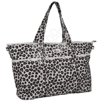 Pelenkázótáska babakocsihoz Madrid Bag XXl Leopard Clay Beaba pelenkázó alátéttel és babakocsi rögzítőpánttal extra nagy leopárd minta kép
