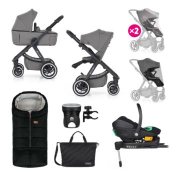 PETITE&MARS Kombinált babakocsi ICON 2v1 Dove Grey XXL AIR + Core Pro i-Size Black Grey kép