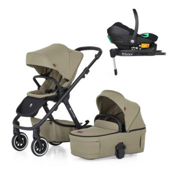 PETITE&MARS Kombinált babakocsi ICON 2v1 Mossy Green LITE AIR + Core Pro i-Size Black Grey + kép