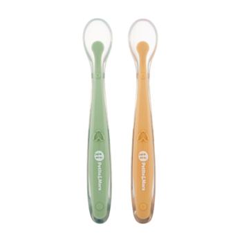 PETITE&MARS Szilikon kanálkák tokkal, 2 db-os készlet, Take&Match Pea - Ochre 6m+ kép