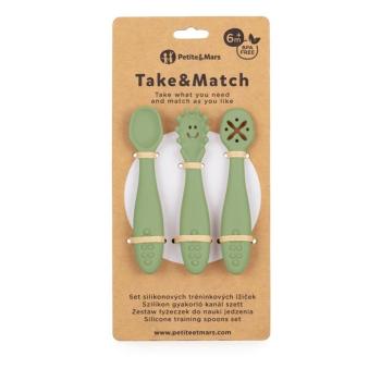 PETITE&MARS Take&Match szilikon tanulókanál készlet, Sweet Pea, 6 hó+, 3 db kép