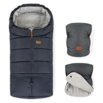 PETITE&MARS Téli szett Jibot 3in1 bundazsák és Jasie babakocsi kesztyű - Charcoal Grey kép