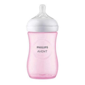 Philips AVENT SCY903/11 Natural Response cumisüveg 260 ml, 3-6 hó, 1 db, rózsaszín kép