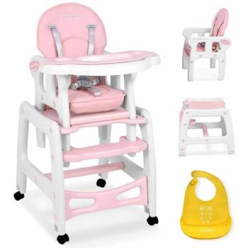 Ricokids Sinco 5in1 Etetőszék asztallal, rózsaszín