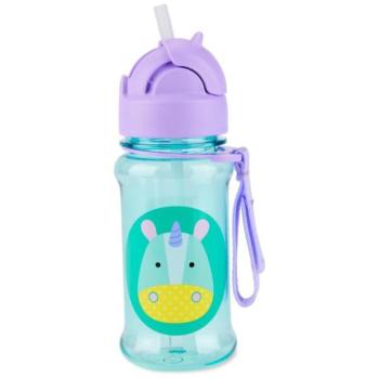 SKIP HOP Zoo tritan Szívószálas palack 355ml Egyszarvú 12hó+ kép
