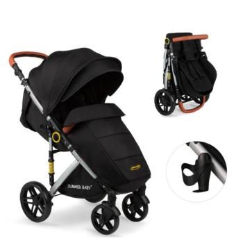 SummerBaby Sempre sport Babakocsi lábzsákkal - fekete kép