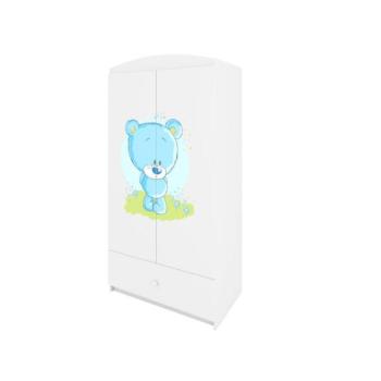 Kétajtós gyerekszekrény, kék maci motívummal - Babydreams kép