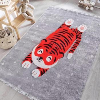Szürke gyerekszőnyeg tigris motívummal kép